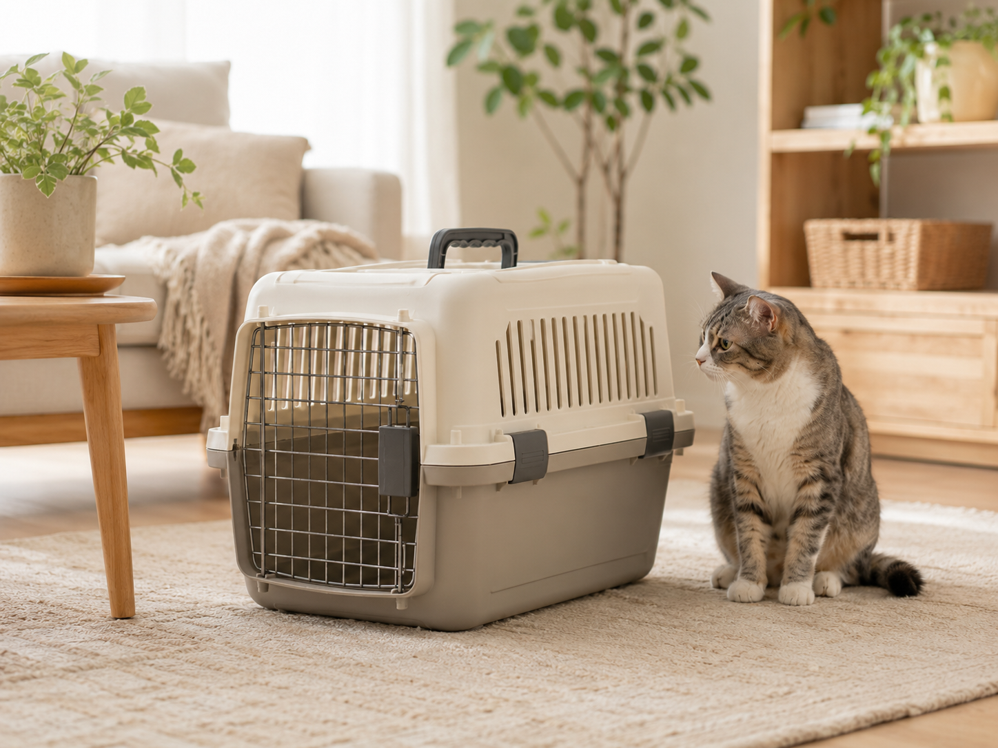 ハードタイプの猫用キャリーケース